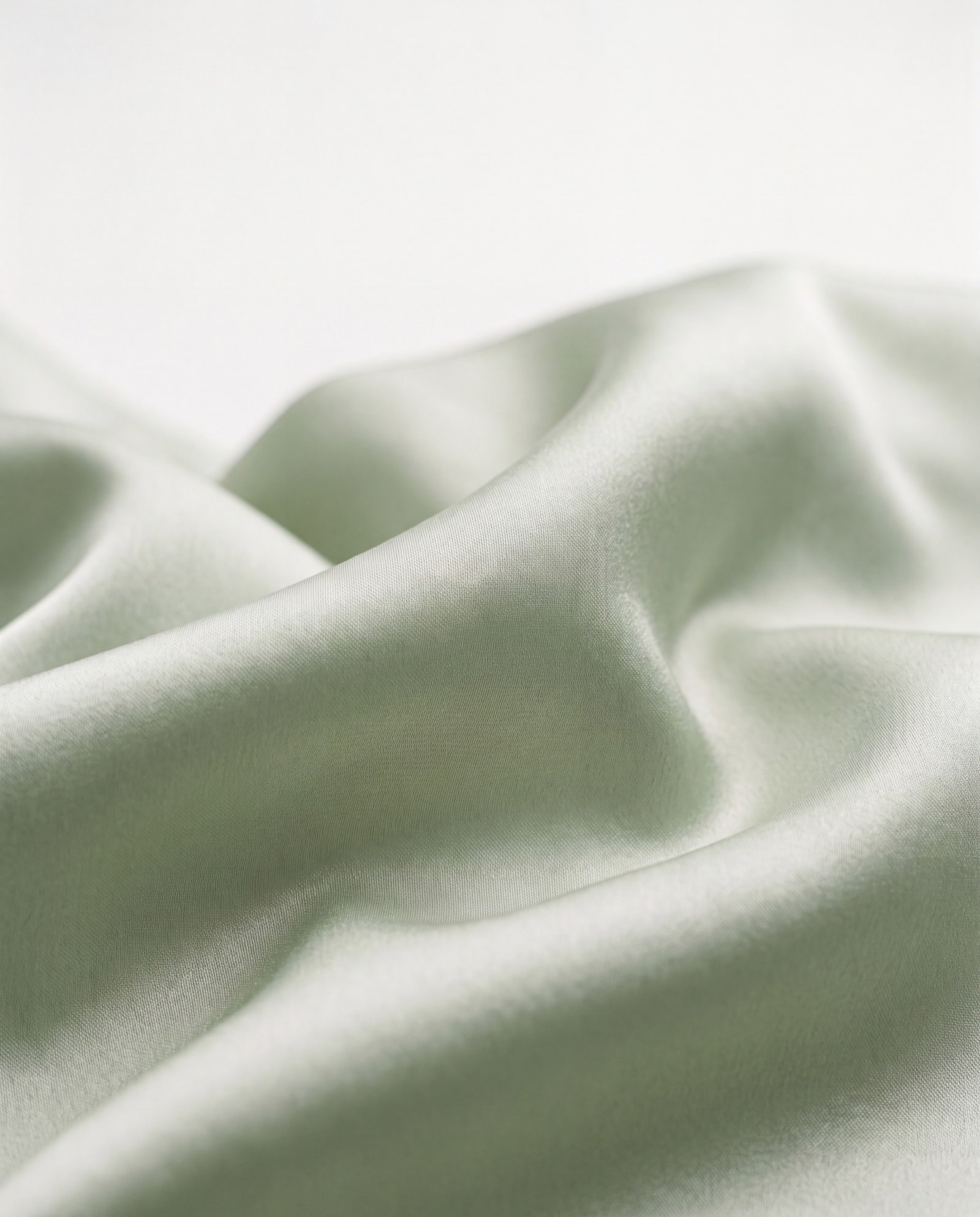 Robe halter satin vert sauge Mellari — macro tissu
