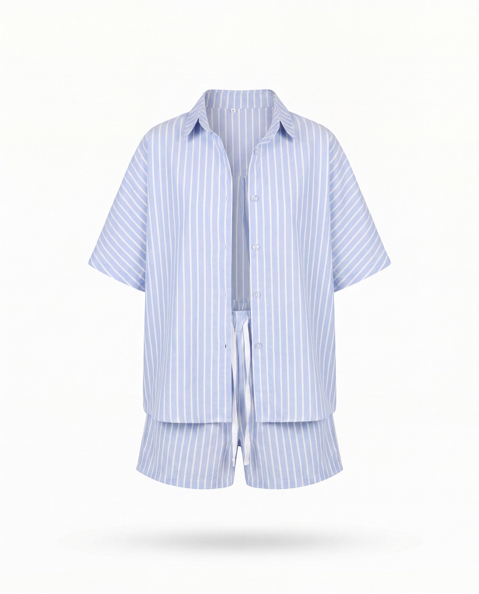 Ensemble chemise et short rayé bleu Mellari — vue ensemble