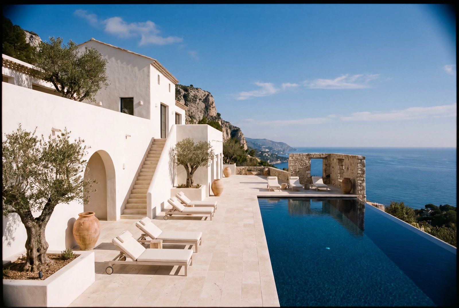 La villa sur la Riviera au petit matin